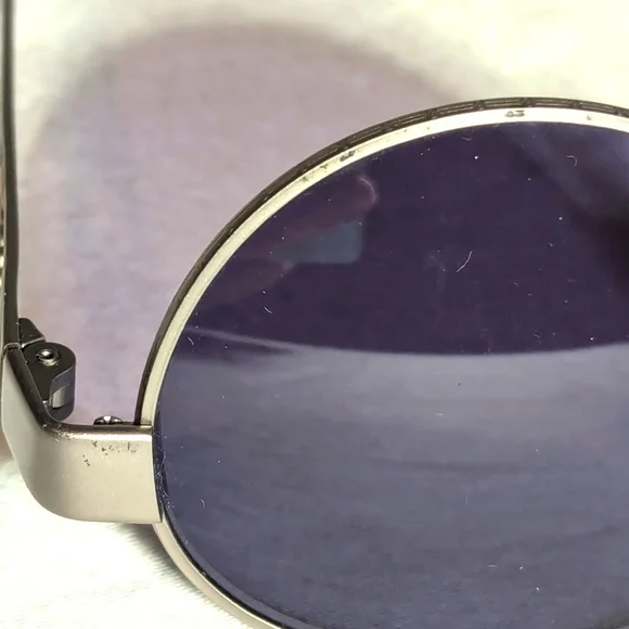 Vintage Emporia Armani Sunglasses Silver Frame Gold Logo and Case